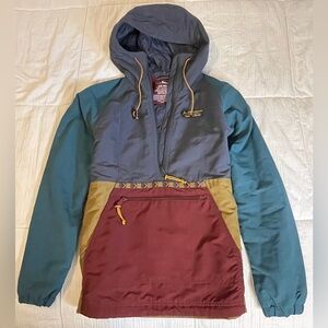 Multicolor LL Bean hooded half-zip windbreaker